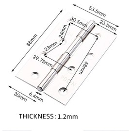 10 Pcs Door Hinges 3.5 Inch(88mm) Folding Butt Hinges with Screws 304 Stainless Steel Ideal for Internal External Doors