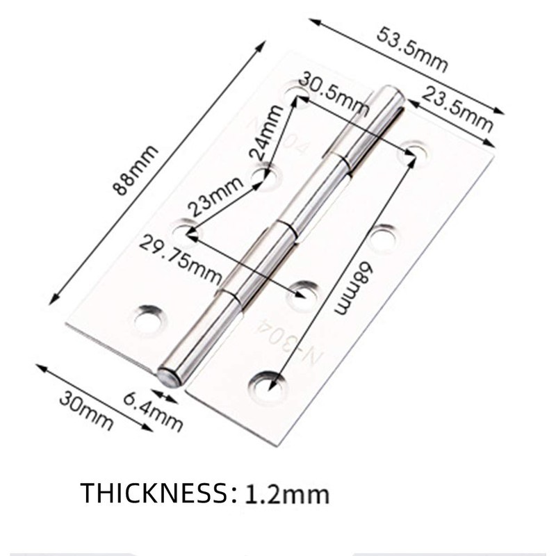 10 Pcs Door Hinges 3.5 Inch(88mm) Folding Butt Hinges with