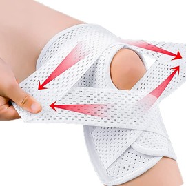 DALO KS-1 Knee Supporter, Thin, Compression Band, Ligaments, Knee Stability, Stretchy, Breathable, Sports, Daily Life, Unisex, Left and Right Side Spring, Running (M, White)