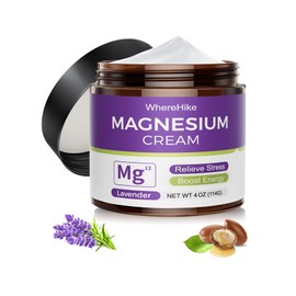 WhereHike Natural Topical Magnesium Cream for Sleep,Nighttime Magnesium Lotion for Pain and Leg Cramps,Muscle Relaxation,Calm,Deep Hydration for Skin Care.(Lavender)