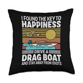 Drag Boat Racing Speedboat Driver Drag Boat Lover Throw Pillow, 18x18, Multicolor
