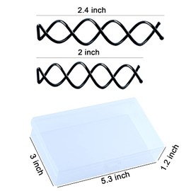 Spiral Bobby Pins Black with Storage Tin, 20 Pcs Spin Pins for Hair(2&2.4 Inch), Premium Spiral Hair Pins for Buns, Non Scratched Twist Screw Hair Pins for Women Girls and Kids