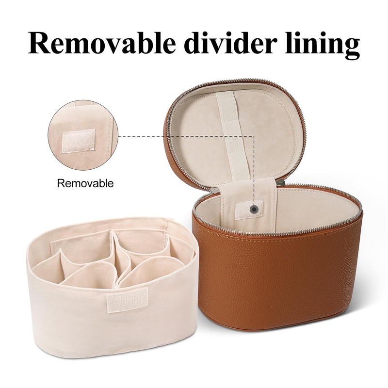 Makeup Bag, Travel Cosmetic Bag with Removable Divider, Portable Make