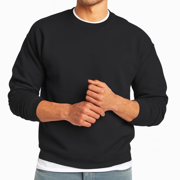 JustBlanks Men's Fleece Crewneck Sweatshirt Casual Long Sleeve Pullover Sweatshirt