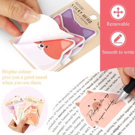 Sticky Notes, 270 Pcs Self-Stick Notes Set, Cute Animals Shaped Sticky Post Notes with 120 Pcs Index Tabs, Cartoon Sticky Notes for Home Office School Student Uses（60 * 50 cm）