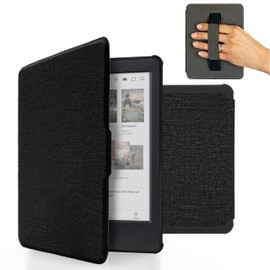 MyGadget Case for Kobo Clara Colour 2024, Clara 2E 2022 with Wrist Strap & Auto Sleep, Wake Function, Flip Case in Black