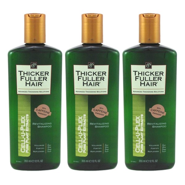 Thicker Fuller Hair Shampoo Revitalizing 12 Ounce (355ml) (Pack of 3)