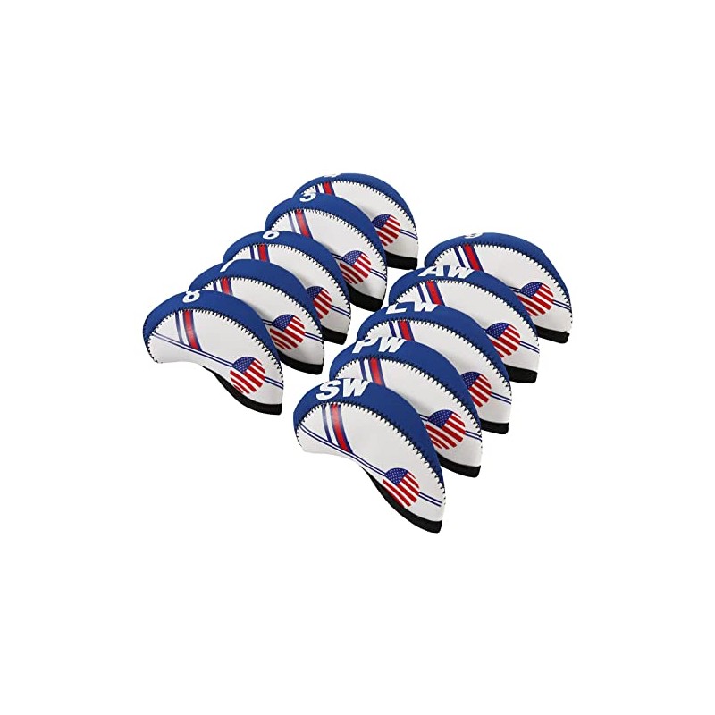 10 Pcs Golf Club Iron Head Covers Protector Headcover Set