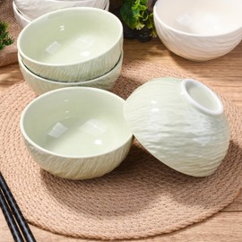 LMRLCS Ceramic Rice Bowls Set of 4 Porcelain Cereal Bowls Sushi Bowls Sauce Bowls 4.5 Inch (Green)