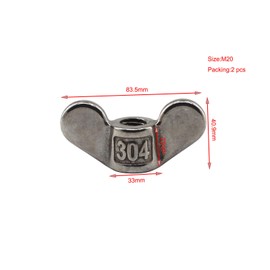 304 Stainless steel wing nut M10 hand twisted fasteners butterfly wing shaped nut DIY hardware pack of 6