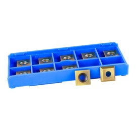 SpeTool 10PCS Square Straight Tungsten Carbide Replacement Insertes with ATS Coated for CNC Spoilboard Surfacing Router Bit (10mmx10mm, 2.2mm Thick), 30 Degree Cutting Angle