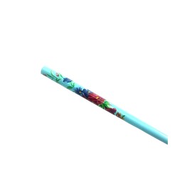 1pc Hair Stick Chopstick Wooden Flower Printed Bun Holder 18CM Long Hair Pins Womens Girls Hair Styling Accessories (Light Blue)