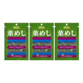"Nameshi" Seasoning to Mix with Rice, Greens Flavor 0.6oz 3pcs Japanese Sprinkle Mishima Foods Ninjapo