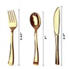 Juego de cubiertos de plástico dorado de 75 piezas, de