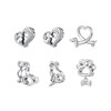 Qings Dog Cat Charms for Bracelet 925 Sterling Silver Cute