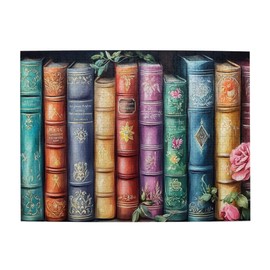 Vextrovia Book and Flower Puzzle, Retro Aesthetic Puzzle Art, Vintage Bookshelf Puzzles for Adults 500 Pieces, Puzzles for Adults 500 Pieces, Difficult Challenging Hard Puzzle for Book Lovers