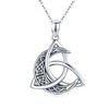 CHENGHONG Celtic Moon Necklace for Women 925 Sterling Silver Celtic
