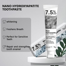 Hydroxyapatite Toothpaste & 7.5% Hydroxyapatite - for Sensitive Teeth & Whitening | Fluoride-Free, Mint Flavor | Suitable for Adults & Kids Oral Care:_1.0
