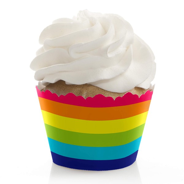 Love is Love - Pride Rainbow Party Decorations - Party Cupcake Wrappers - Set of 12