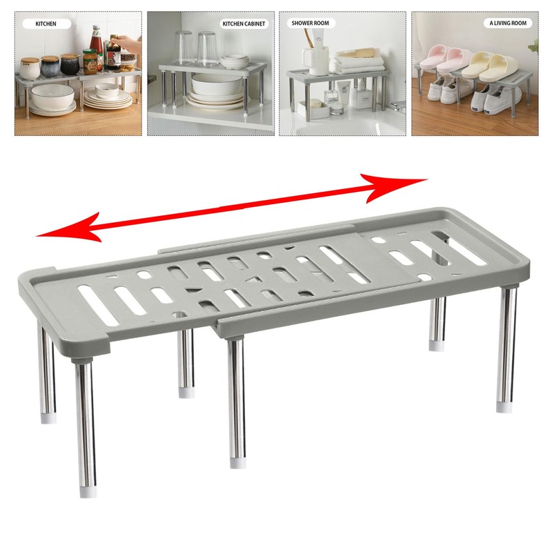 Organizador Alacena Apilable Multiusos De Gabinetes Estante (White)