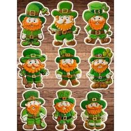 Handmade Cute Leprchaun Sugar Cookie Die Cut Stickers Laptop Sticker WaterBottle Sticker