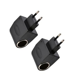 Leloco 230V auf 12V Adapter Zigarettenanzünder Steckdose 2 Stück| AC auf DC Spannungswandler mit EU-Stecker | Spannung Wandler Konverter Netzteil Steckdose Ladegerät Adapter
