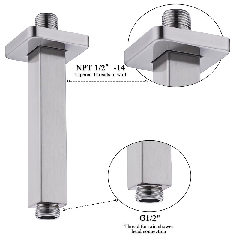 Square Shower Arm, BSTIIU 4 Inch Ceiling Mounted Shower Extension