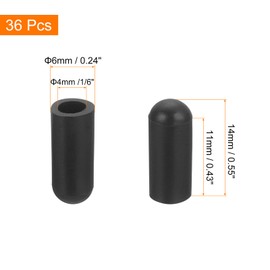 Sourcing Map 36Pcs Black Round PVC Chair Leg Caps, Fit OD 4mm (1/6 Inch), Non-Marking, Non-Slip, Noise Reduction & Anti-Scratch, Easy to Install, Suitable for Indoor/Outdoor Furniture
