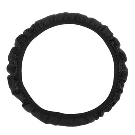 INFINAUTO Steering Wheel Cover, 14.6"-15" Car Steering Wheel Cover Faux Leather Black Gray, 1 Pc