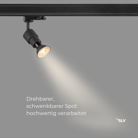 SLV Puri 2.0 Basic Rail Spotlight for 3 Phase Rail System, Black