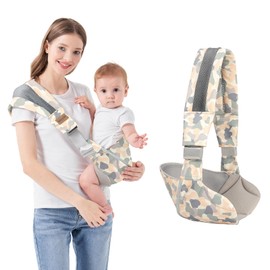 IULONEE Baby Sling Carrier, Child Compact Hipseat One-Shoulder Carrier Portable Lightweight Baby Carrier Sling Hip Newborn to Toddler for Infants Carrying up to 44 lbs All Seasons Strap (Camouflage)
