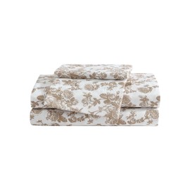 Betsey Johnson - King Sheet Set, Soft & Lightweight Bedding, Fade & Wrinkle Resistant (Garden Toile Brown, King)