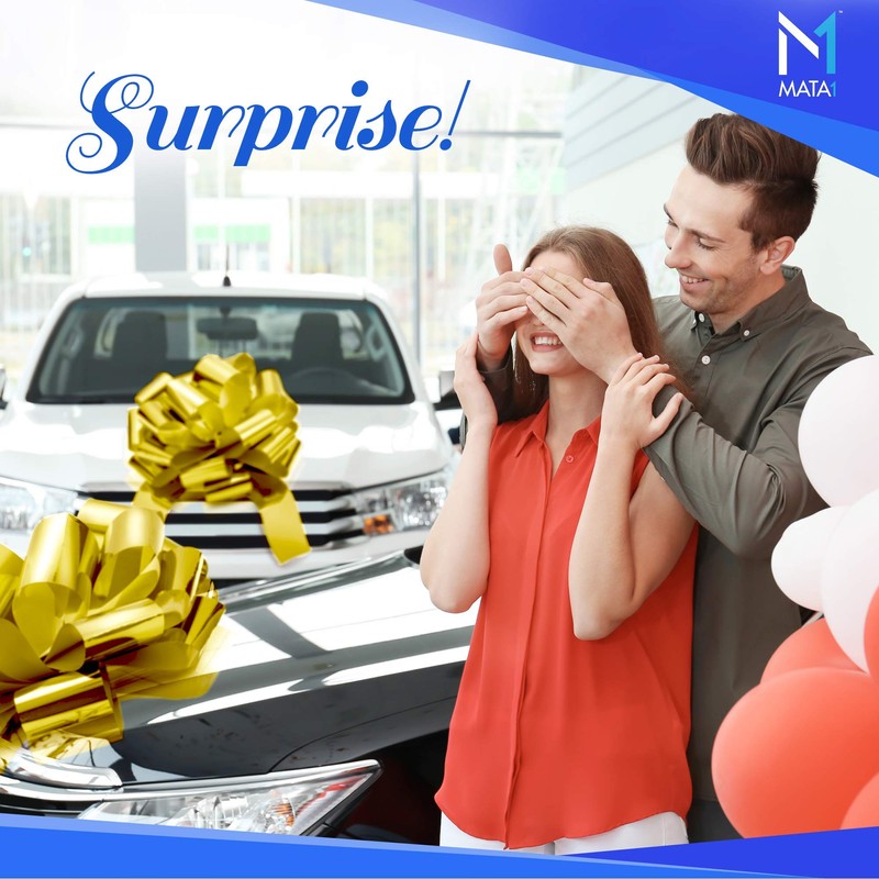 Mata1 Big Car Bow (Gold, 18 inch) Giant Gift Bows,