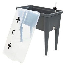 Sunnydaze Self-Watering Raised Garden Bed with Cover - Includes Water Tube - Polypropylene Construction - Gray