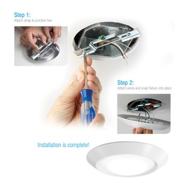 Juno Lighting 4RLS 07LM 30K 90CRI 120 FRPC WH 4 inch 10W Led Surface Mount, 120V, 65W Equivalent, 3000K, Gen 1