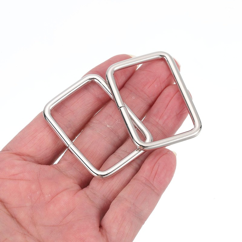 sourcing map 4Pcs Metal Rectangle Ring, 1 1/2 x 1