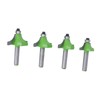 4 Pcs Roundover Router Bit 8mm Shank 5/8in 3/4in 7/8in