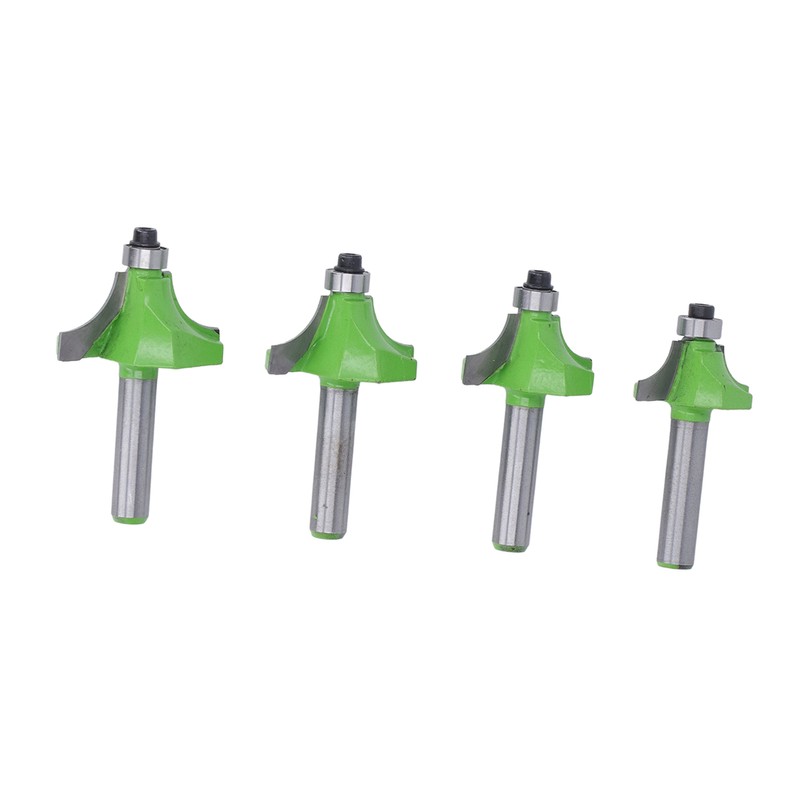 4 Pcs Roundover Router Bit 8mm Shank 5/8in 3/4in 7/8in