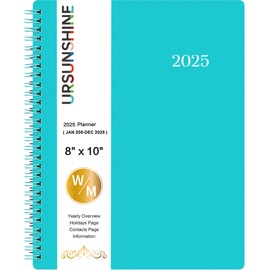 Planner 2025 - Weekly & Monthly 2025 Planner with Printed Tabs, Jan. 2025 - Dec. 2025, 8" x 10", Flexible Cover, Twin-Wire Binding, Premium Paper, Perfect Oganizer - Green