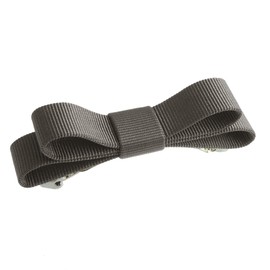VINGTAINE H-999-GY Simple Grosgrain Ribbon Barrette, Elegant Office, Daily Hair Clip, Hair Accessory