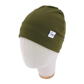 Jersey Beanie Hat for Newborn Baby Boys Girls Silky Satin Lined Hats Bonnet Toddler Infant Little Kids Beanies Caps(0-6M,007 Cott Olive)
