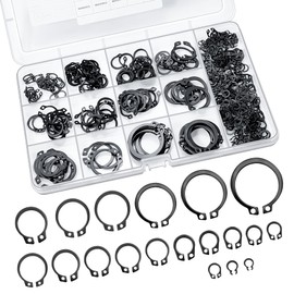 Snap Ring Set 300 Pieces Circlip M3-M28, Stainless Steel 304 Retaining Rings Set with Box, Locking Washers Clamping Discs Impact Rings Washers for Shafts and Mechanical Engineering