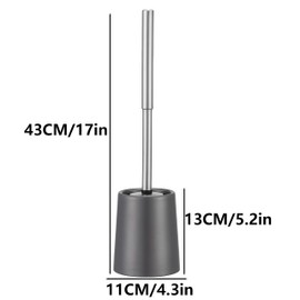 Smartbin Toilet Brush and Holder Toilet Cleaning Brush Double Layer Holder Long Brush Handle High Density Bristles Grey