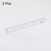 sourcing map 2 in 1 Set Straight Plastic Ruler 15