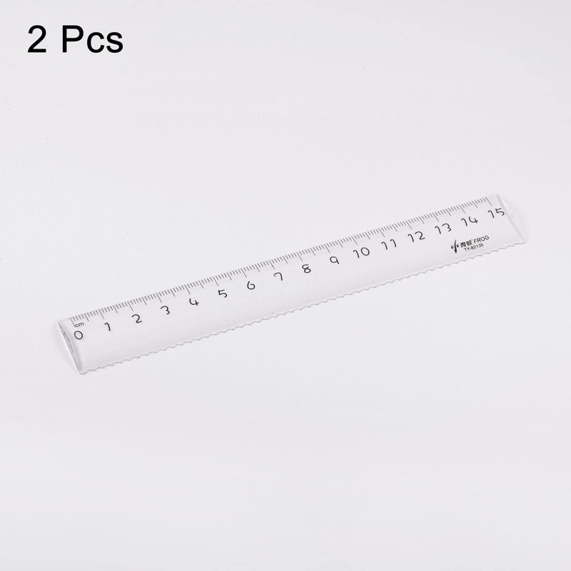 sourcing map 2 in 1 Set Straight Plastic Ruler 15