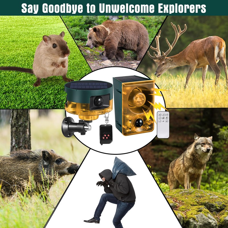 Qualirey 4 Pack Solar Outdoor Motion Sensor Alarm in 2