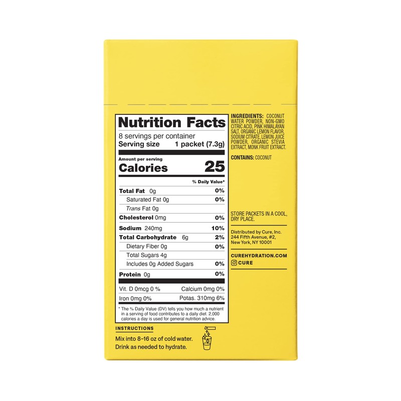 Cure Hydration | Plant-Based Electrolyte Drink Mix | No Added