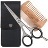 DREI SCHWERTER-Rostfreie professionelle Bartschere Haarschere mit Bartkamm im Etui