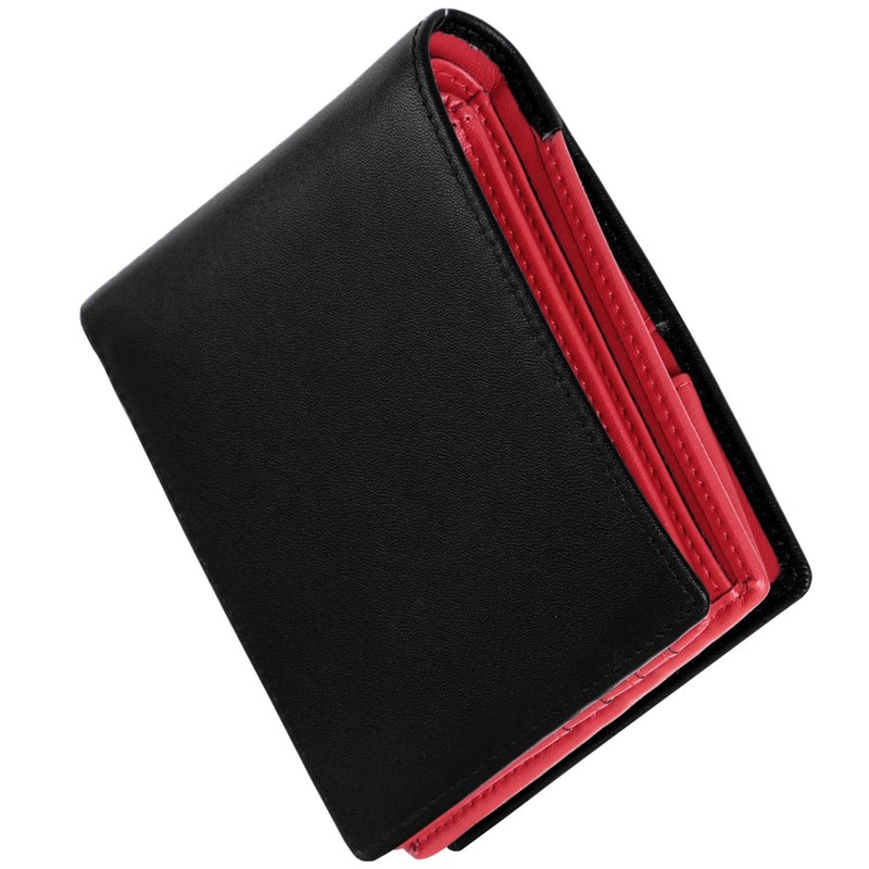 GSG 22098/24015 Men's Bi-fold Wallet, Genuine Leather, Box-Shaped Coin Purse,