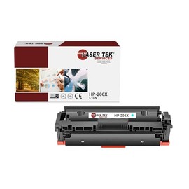 Laser Tek Services Compatible Toner Cartridge Replacement for 206X W2111X High Yield Works with HP Color Laserjet Pro M255dw M282 M283fdw Printers (Cyan, 1 Pack) - 2,450 Pages